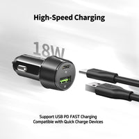 18W Car Charger PD + 4FT C to C USB For Motorola Moto G Power 5G 2024
