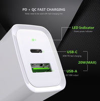 20W PD & QC Dual Port Wall Charger Adapter ONLY For Motorola Moto G 5G 2024 - W