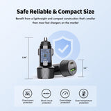 18W Car Charger PD + 3FT A to C USB for Blu View 4 B135DL