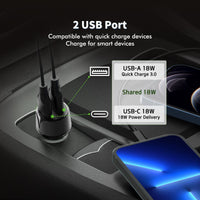 18W Car Charger PD + 4FT Braided C to C USB For Motorola G Play 2024 XT2413