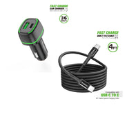 36W Car Charger PD + 4FT C to C USB For BLU View 5 B160V
