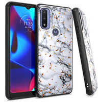 Tempered Glass / Chrome Flake Case Phone Cover For Motorola Moto G Pure XT2163DL