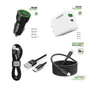 20W Car 20W Home Charger 1 X A to C & 1 X C to C USB For BLU View 5 PRO B170D