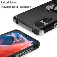 Tempered Glass / Shockproof Ring Cover Phone Case For Motorola Moto G Play 2024