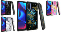 Tempered Glass / Chrome Flake Case Phone Cover For Motorola Moto G Pure XT2163DL