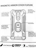 For LG Prime 2 / Aristo 4+ Plus X320 Metal Jacket Ring Stand Hybrid Case Phone Cover - Red