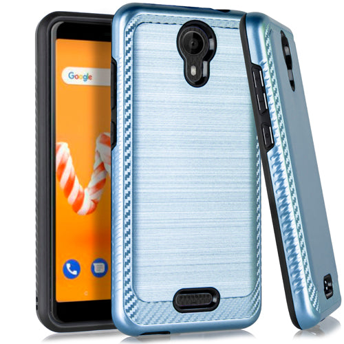 For CRICKET ICON (2019) Lining Hybrid Case Phone Cover - Blue