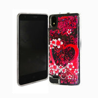 For ZTE Blade T2 Lite Z559DL Liquid Glitter Motion Case Phone Cover - Purple Love