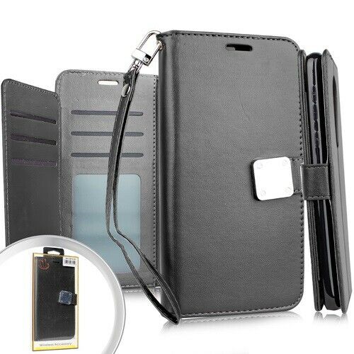 For LG Arena 2 LMX320APM / Escape Plus / Journey L322DL / K30 2019 /X2 2019 Deluxe Wallet Pouch Credit Card Holder Case Phone Cover - Black