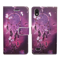 For ZTE Blade T2 Lite Z559DL Wallet Pouch Credit Card Holder Case Phone Cover - Purple Dream Catcher