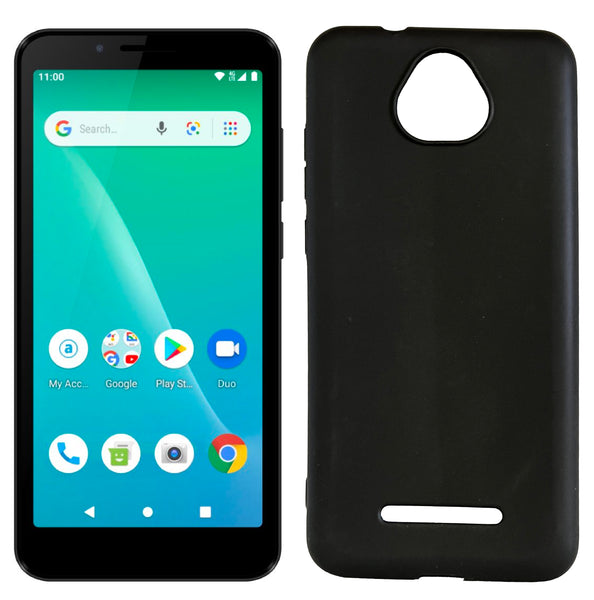 For Schok Volt SV55 SV55216 TPU Flexible Skin Gel Case Phone Cover - Black