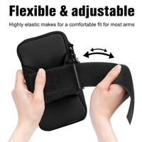 For ZTE Avid 559 Sports Armband Case Cover Running Jogging Camping Hiking Pouch - Neon Green