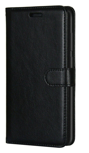For ZTE Avid 589 5.45” Wallet Pouch Credit Card Holder Case Phone Cover - Black